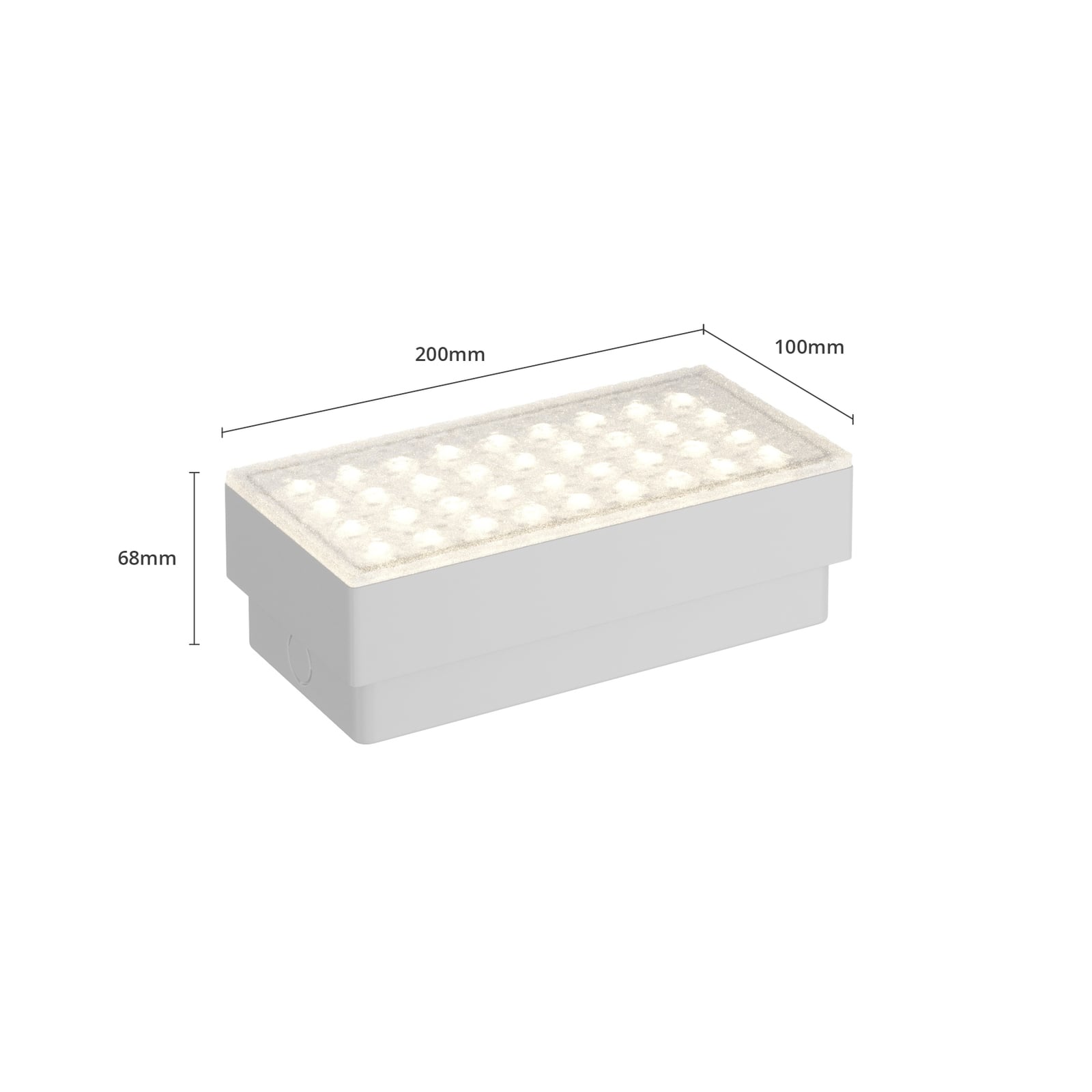 Nærbilde av LED bakkespot Ewgenie 20x10 cm varmhvit IP67
