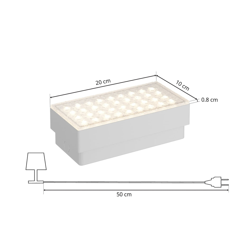 Oversikt over LED bakkespot Ewgenie 20x10 cm varmhvit IP67