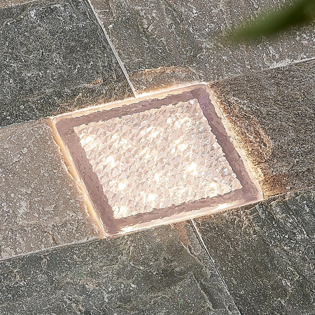 LED bakkespot Ewgenie kvadratisk 10x10 cm IP67 varmhvit forfra
