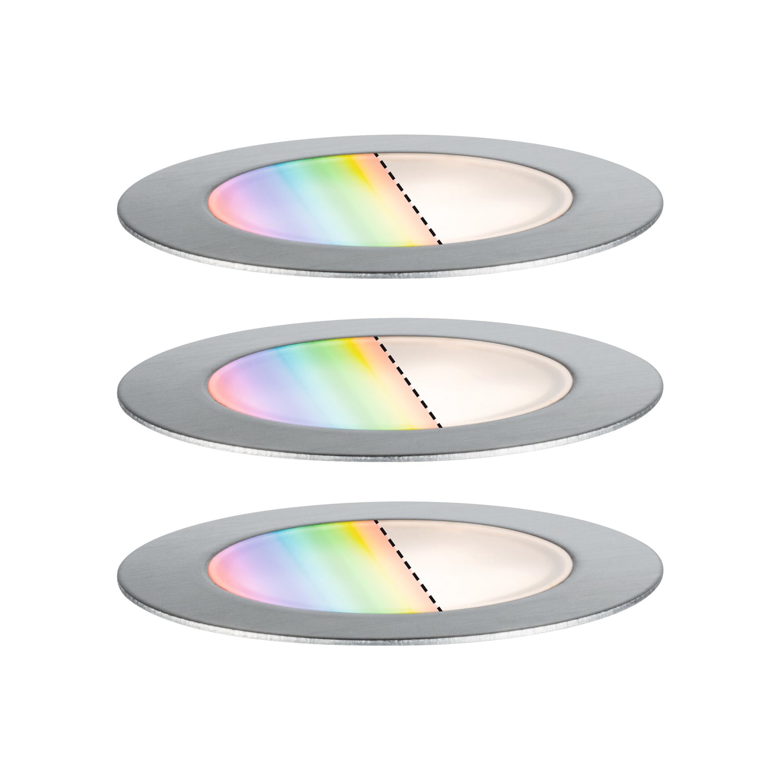 LED bakkespot Floor 3-pk RGBW Zigbee rustfritt stål IP67 forfra