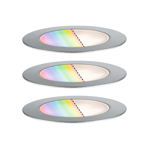 LED bakkespot Floor 3-pk RGBW Zigbee rustfritt stål IP67 forfra