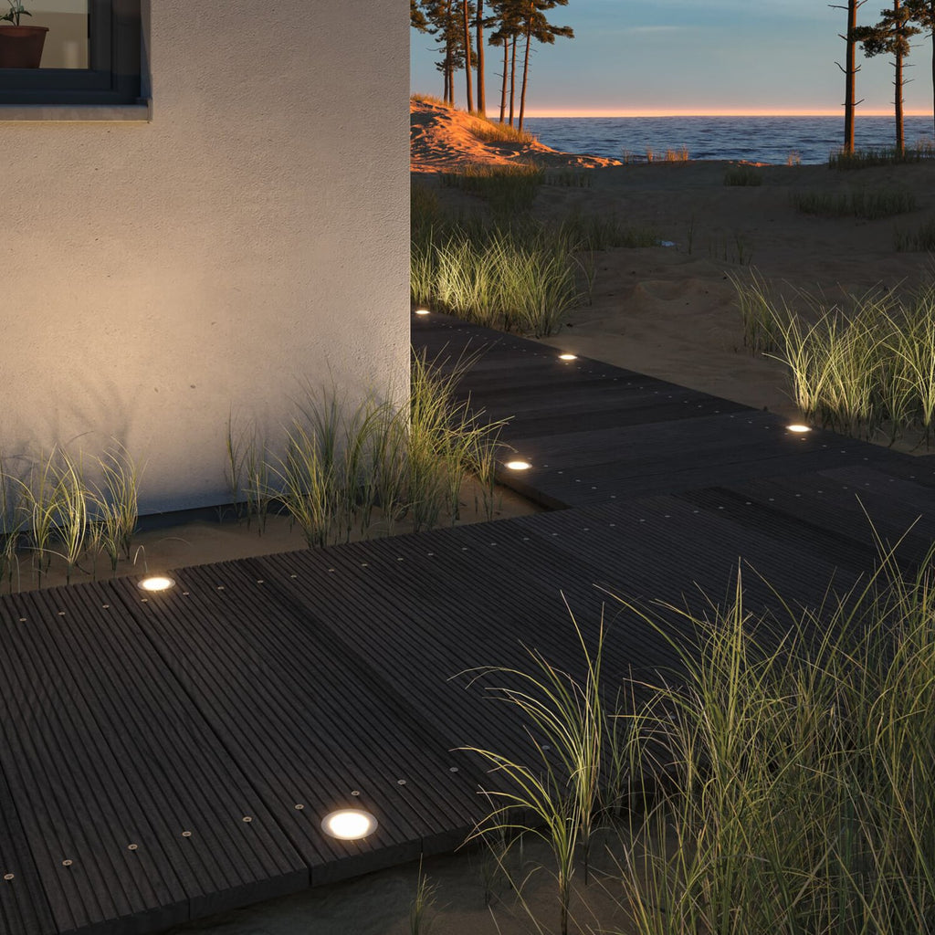 LED bakkespot Floor 3-pk RGBW Zigbee rustfritt stål IP67 detalj