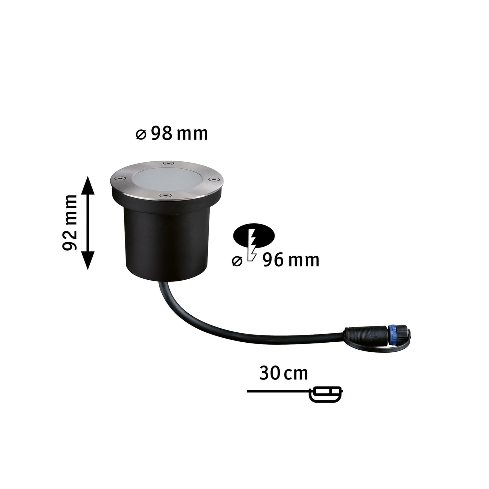 LED bakkespot Floor aluminium 4,5W 2200K IP67 montert