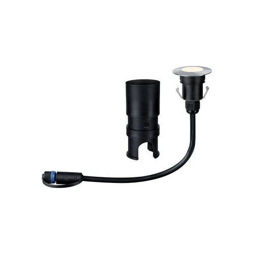 LED bakkespot Floor Mini rustfritt stål Ø5,5 cm dimbar IP65 forfra