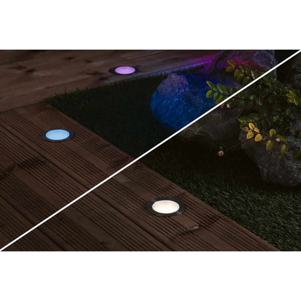 LED bakkespot Floor RGBW Zigbee rustfritt stål IP67 Ø7 cm lysmodus