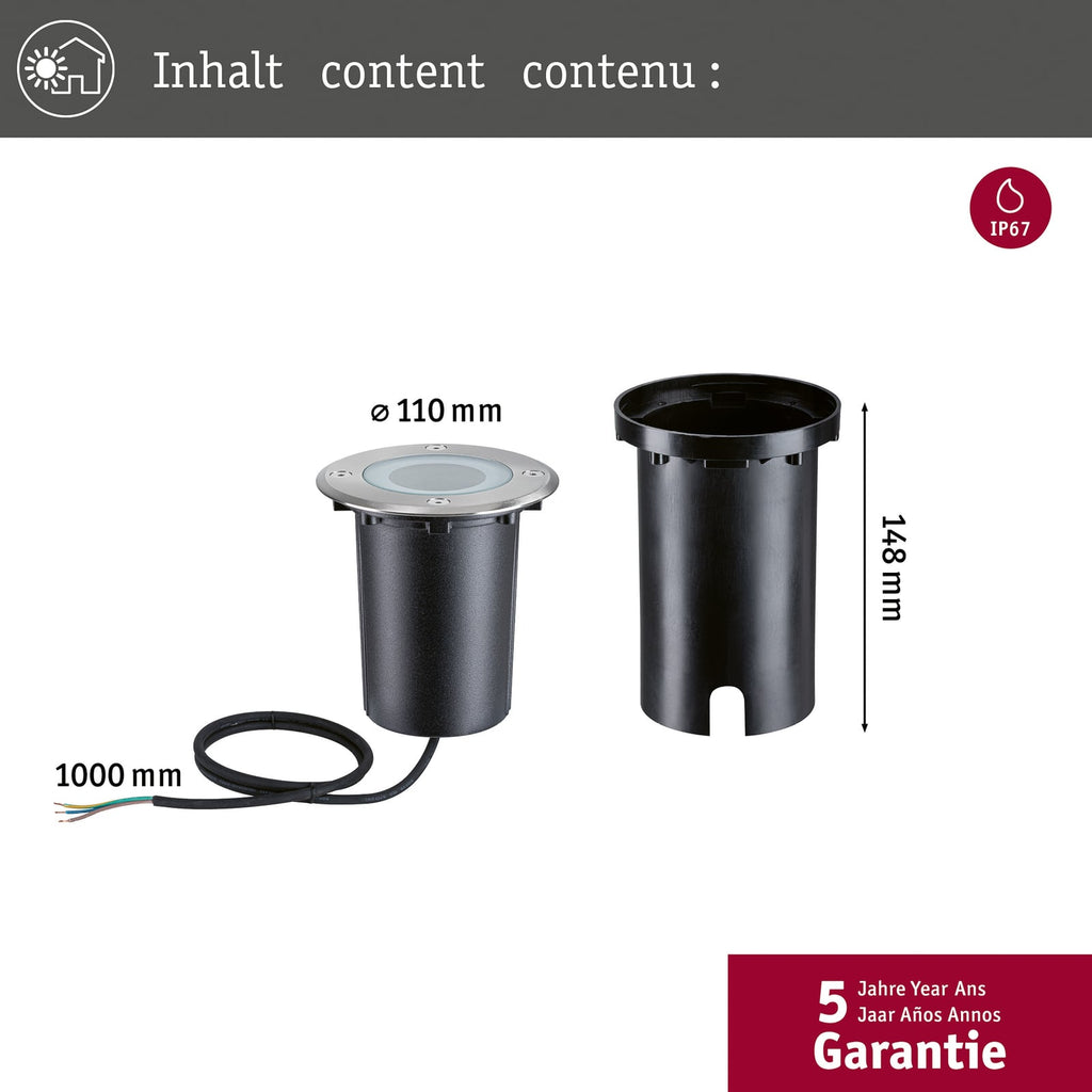 LED bakkespot Floor rund RGBW Zigbee dimbar IP67 side