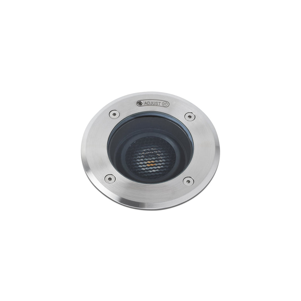 LED bakkespot Geiser rustfritt stål Ø18 cm 10° IP67 for utendørs belysning