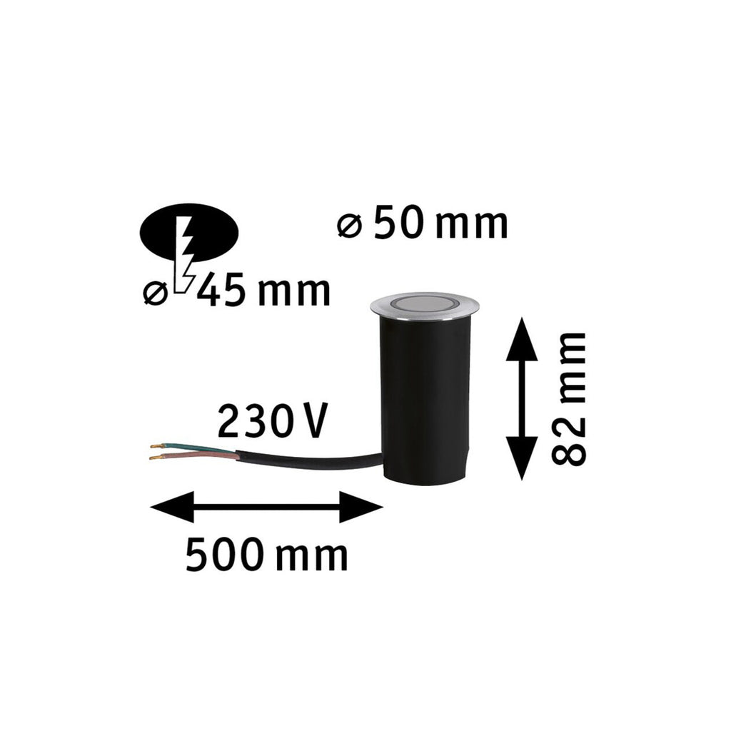 LED bakkespot Goldlicht Ø5 cm 2200K IP67 detalj