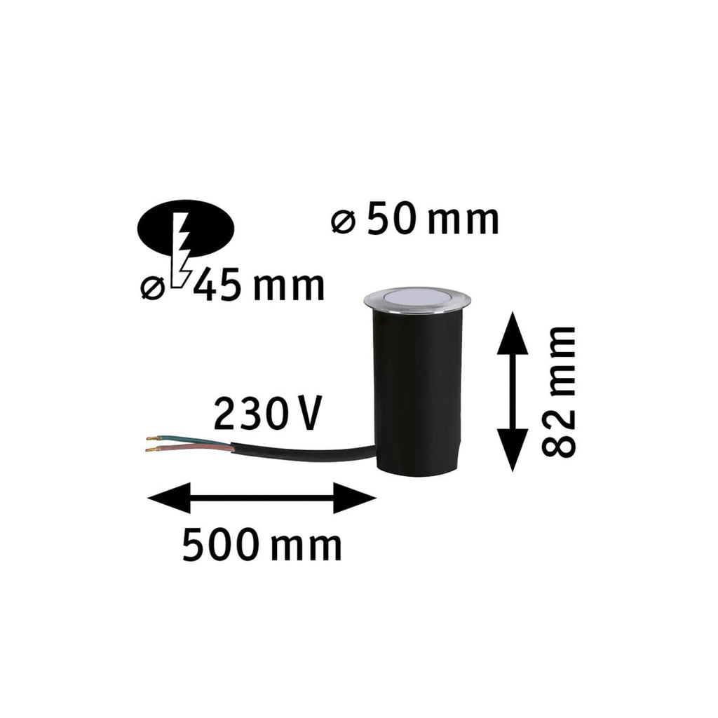 LED bakkespot Goldlicht Ø5 cm 2200K varmhvit IP67 Paulmann detalj