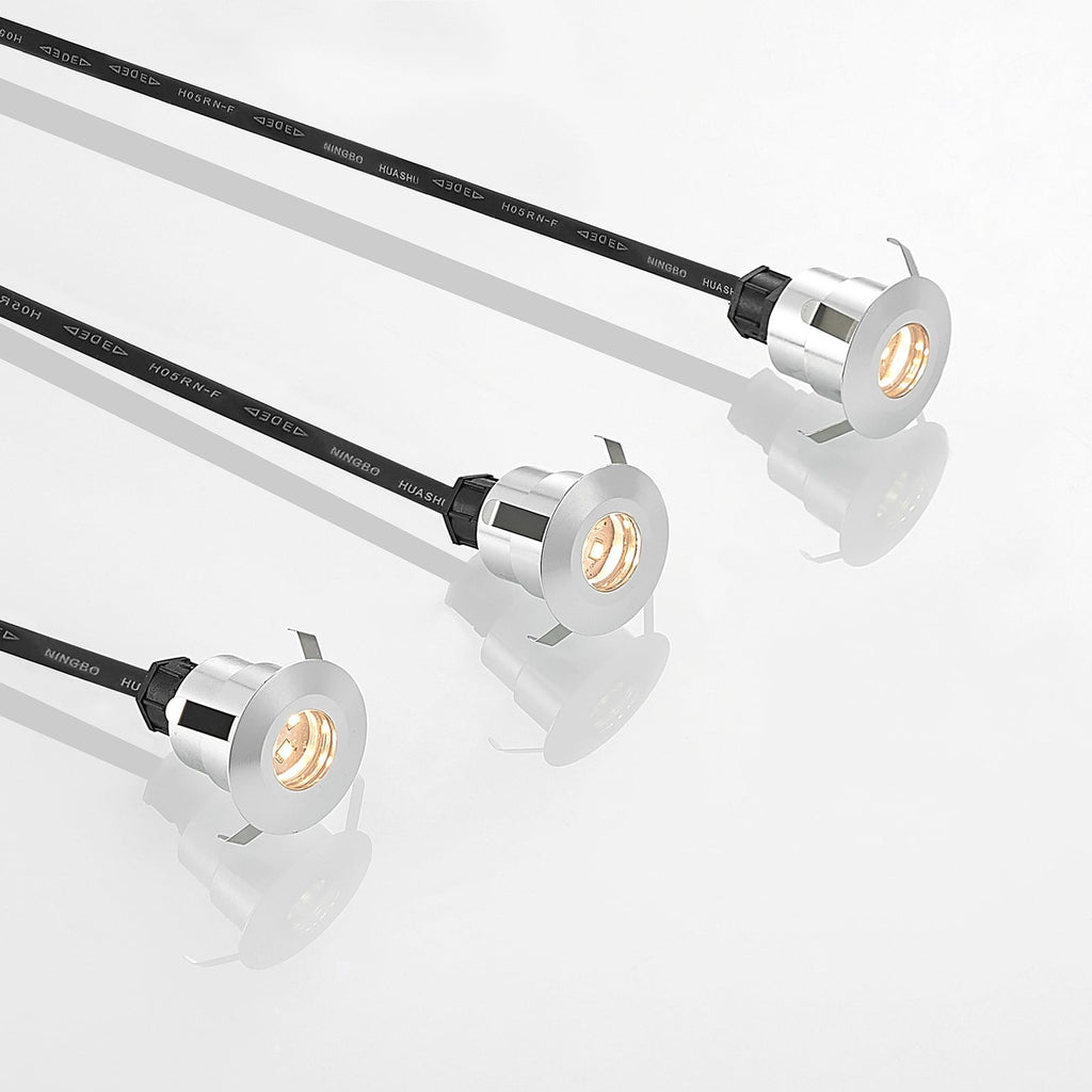 LED bakkespot Gracelle rund 3-pack aluminium nærbilde av LED