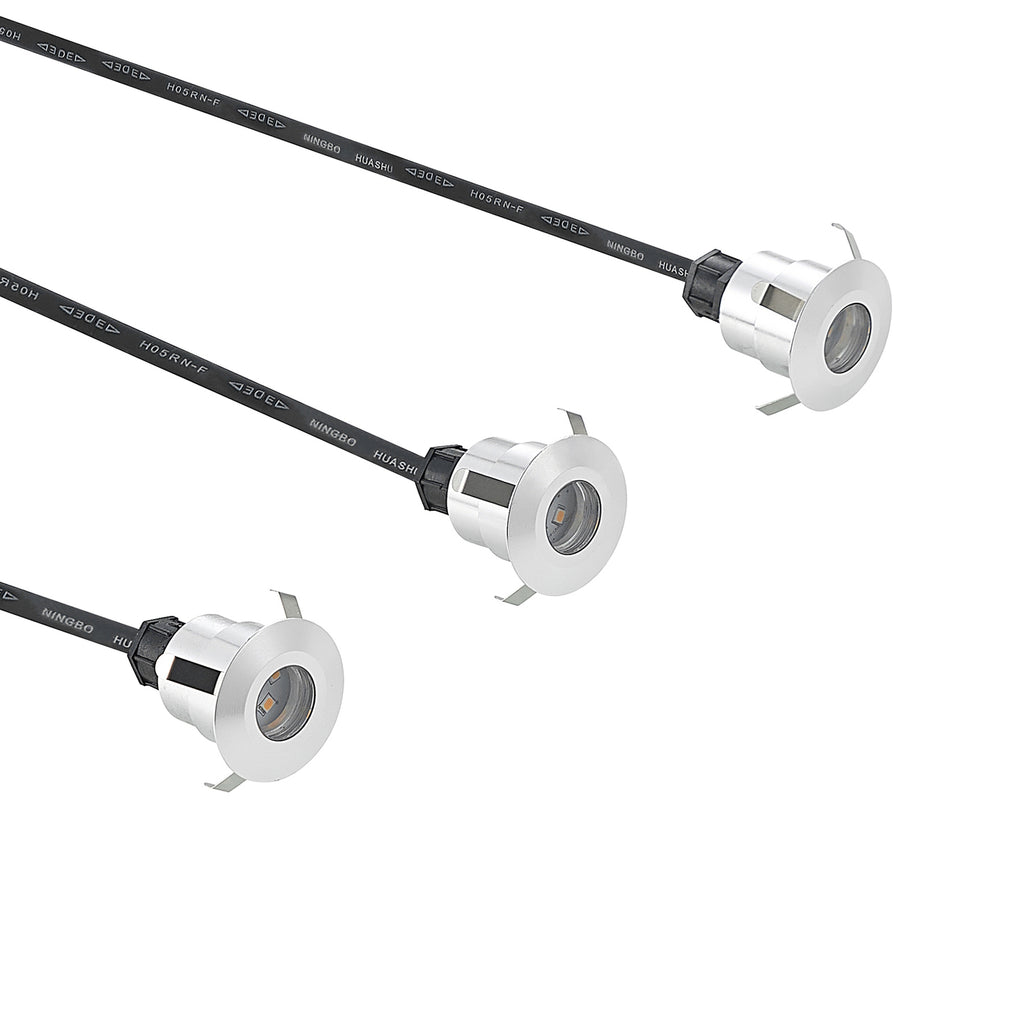 LED bakkespot Gracelle rund 3-pack aluminium sett med tre lamper