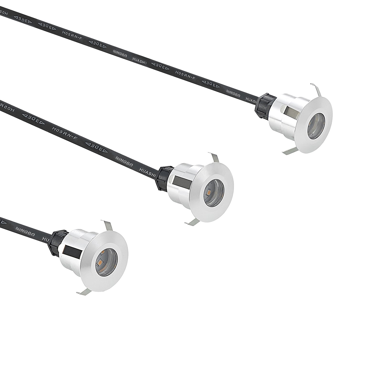 LED bakkespot Gracelle rund 3-pack aluminium sett med tre lamper