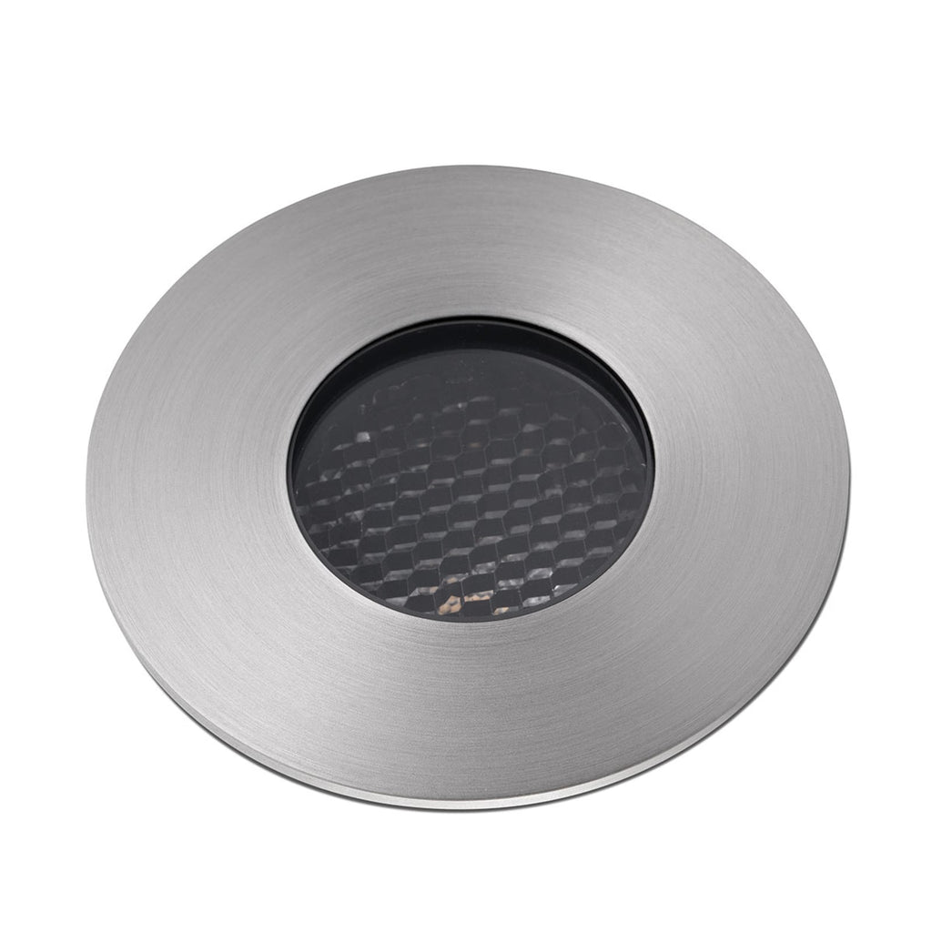 LED bakkespot Grund matt nikkel Ø8 cm 7W IP67 foran