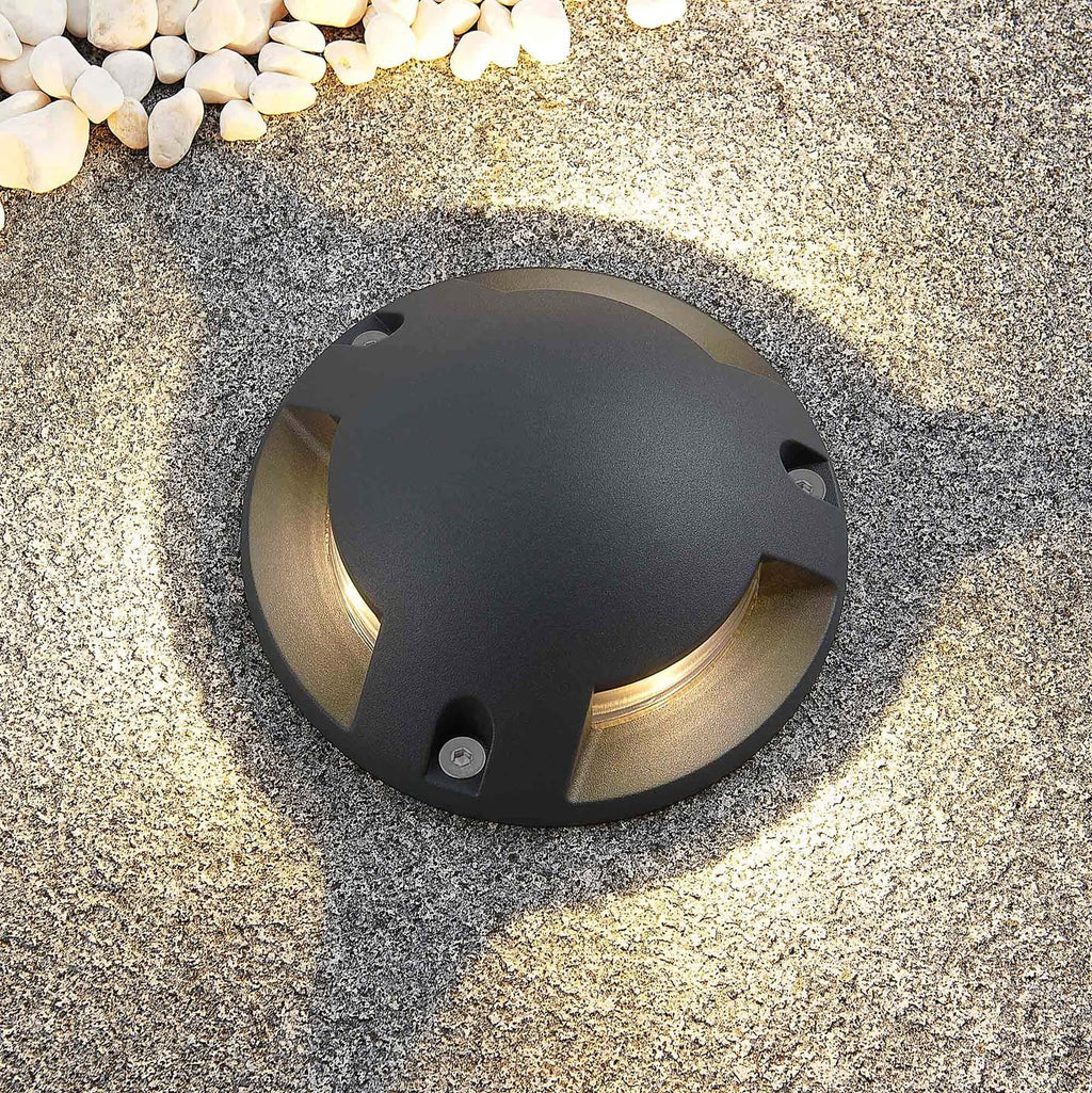 LED bakkespot Huban 3-lys aluminium Ø15 cm front