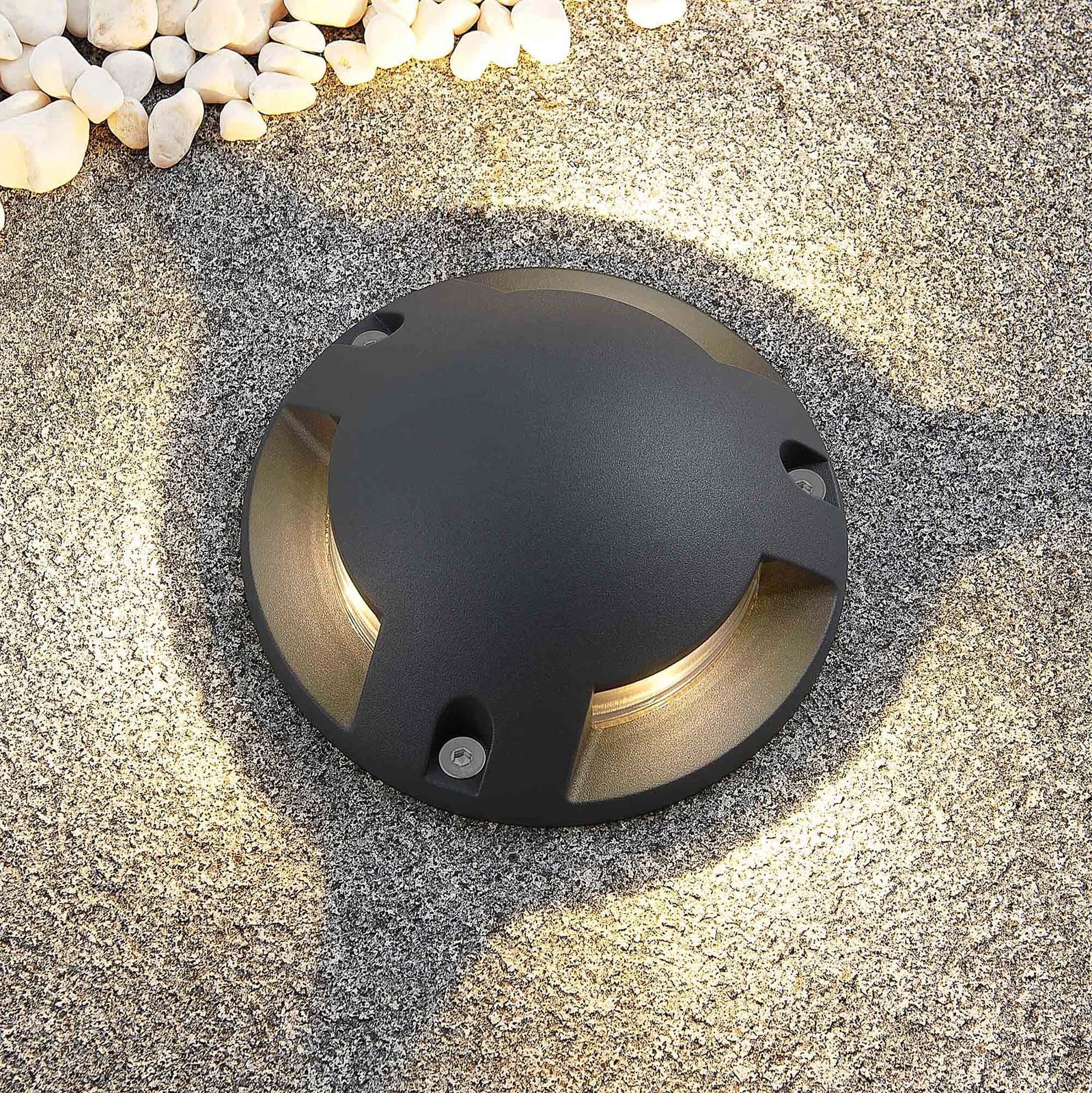 LED bakkespot Huban 3-lys aluminium Ø15 cm front