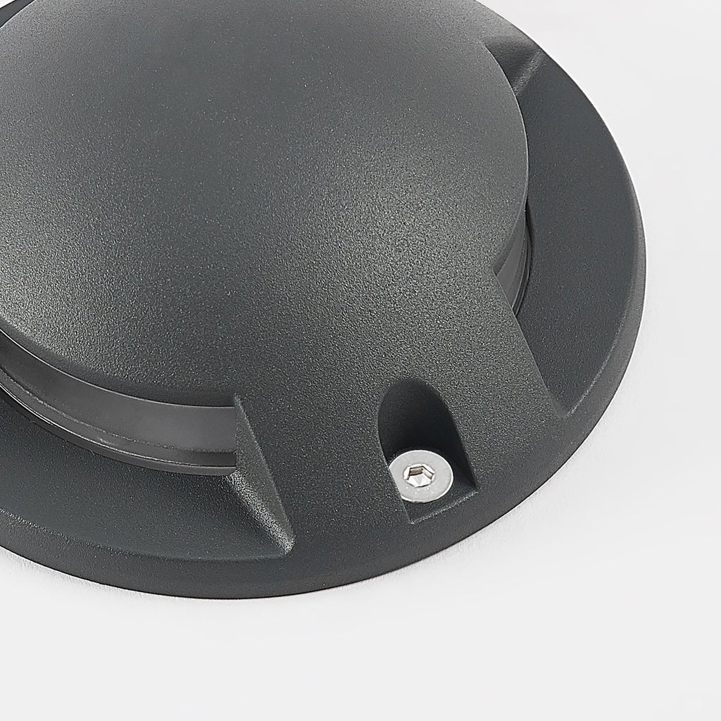 LED bakkespot Huban 3-lys aluminium Ø15 cm sideprofil