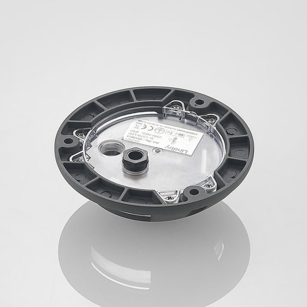 LED bakkespot Huban 3-lys aluminium Ø15 cm installasjon
