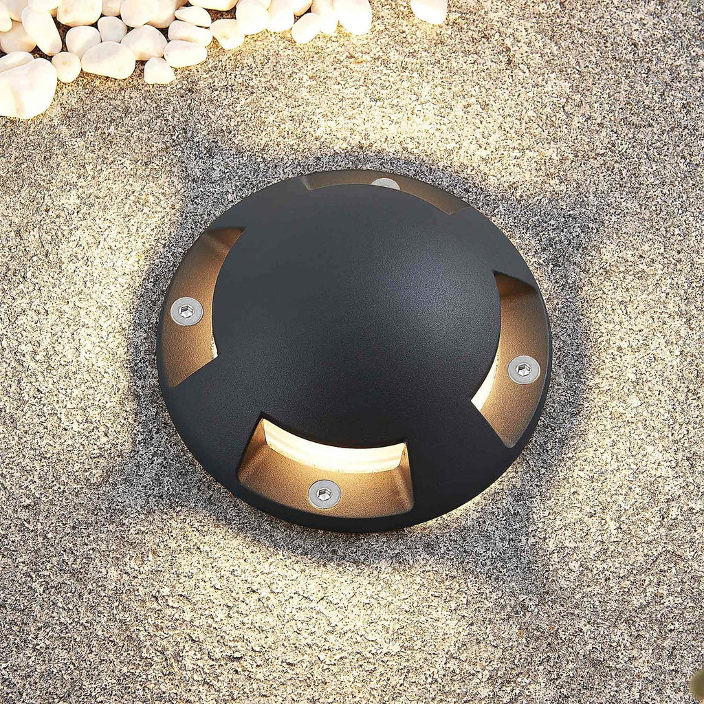 LED bakkespot Huban 4-lys aluminium Ø15 cm IP67 forfra