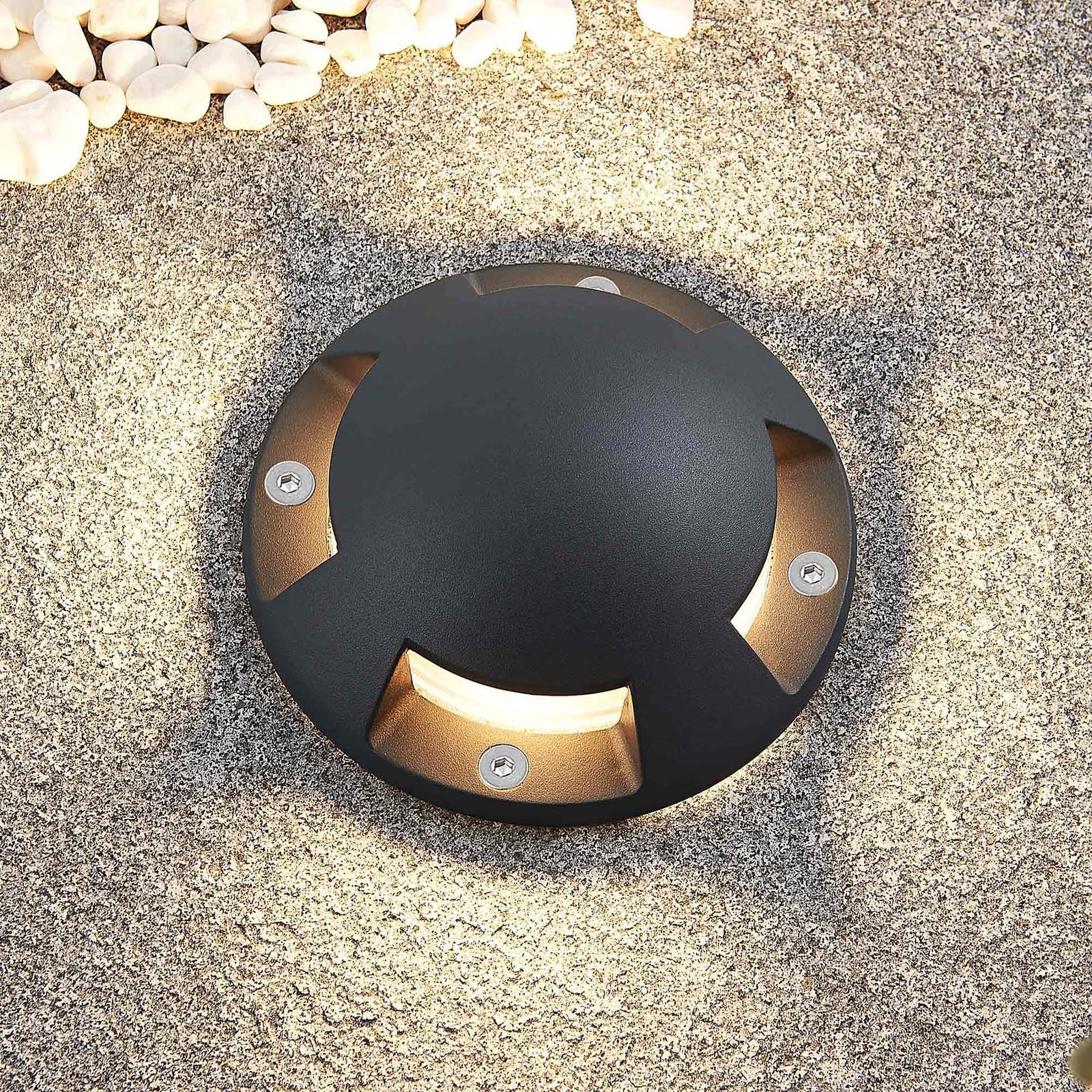 LED bakkespot Huban 4-lys aluminium Ø15 cm IP67 forfra