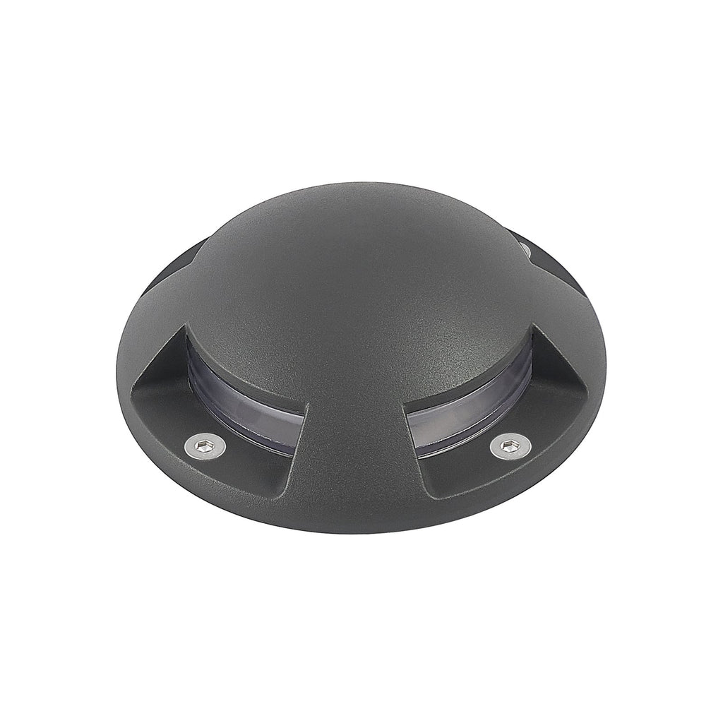 LED bakkespot Huban 4-lys aluminium Ø15 cm IP67 montert i hage