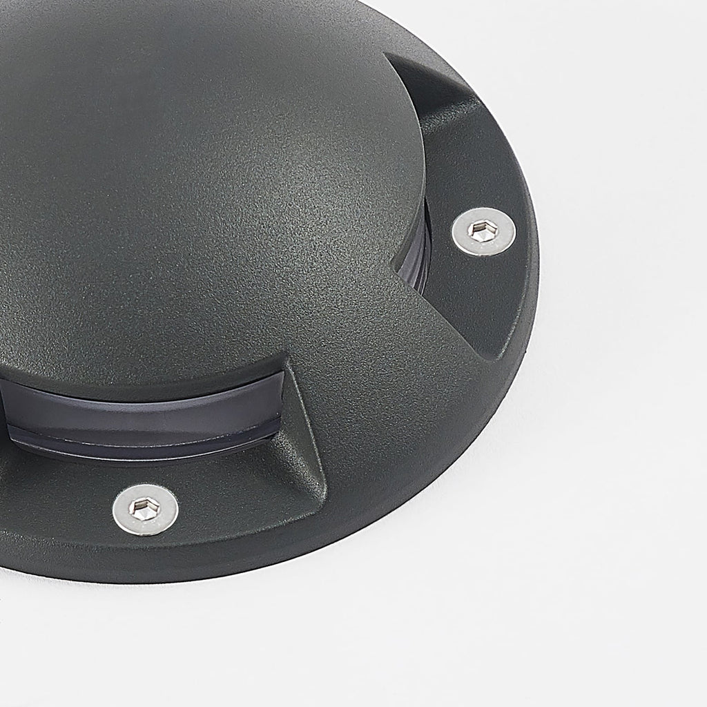 Lysstråler fra LED bakkespot Huban 4-lys aluminium Ø15 cm IP67