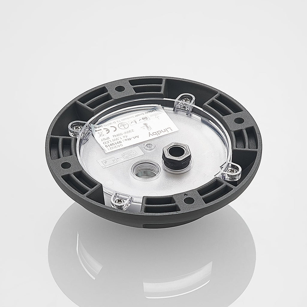 LED bakkespot Huban 4-lys aluminium Ø15 cm IP67 detalj av material