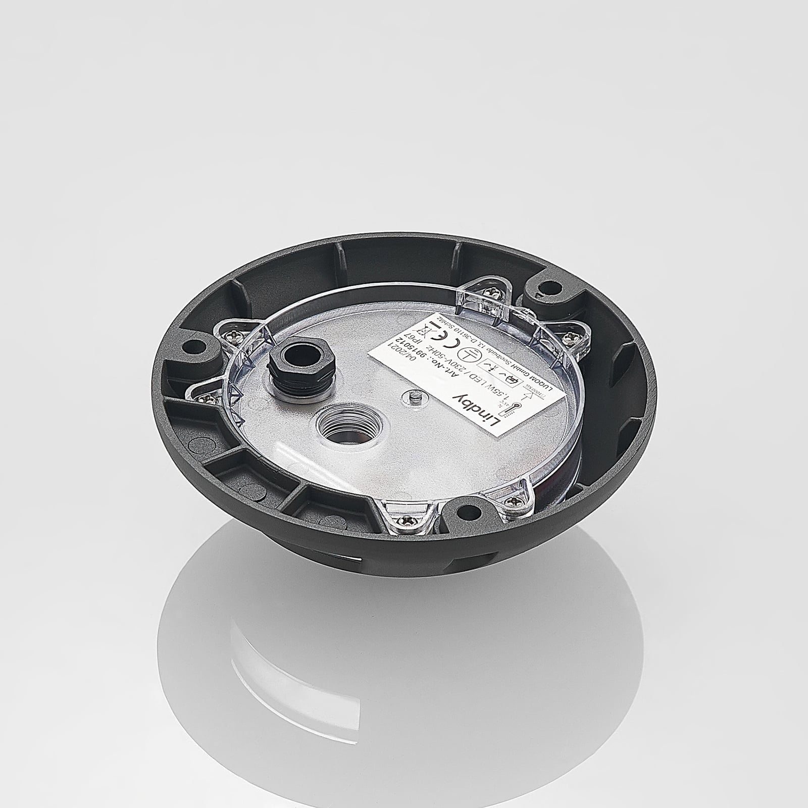 LED bakkespot Huban aluminium Ø15 cm IP67 varmhvit lysbilde