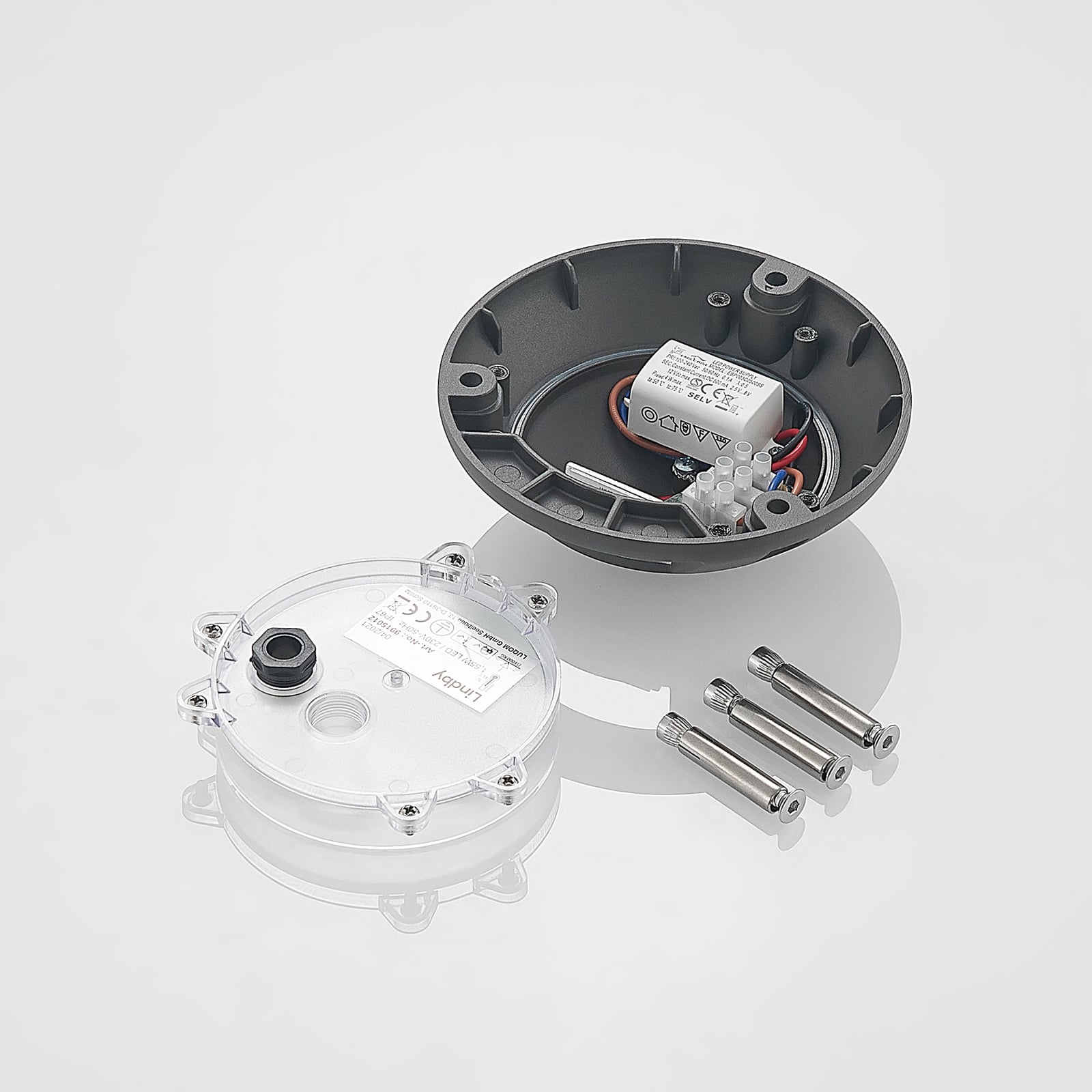 LED bakkespot Huban aluminium Ø15 cm IP67 varmhvit materiale
