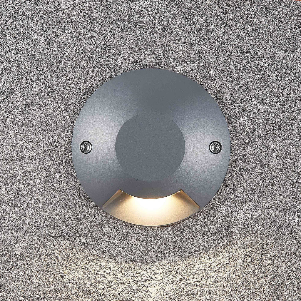 LED bakkespot Jeffrey sølv med synlig LED-lyskilde
