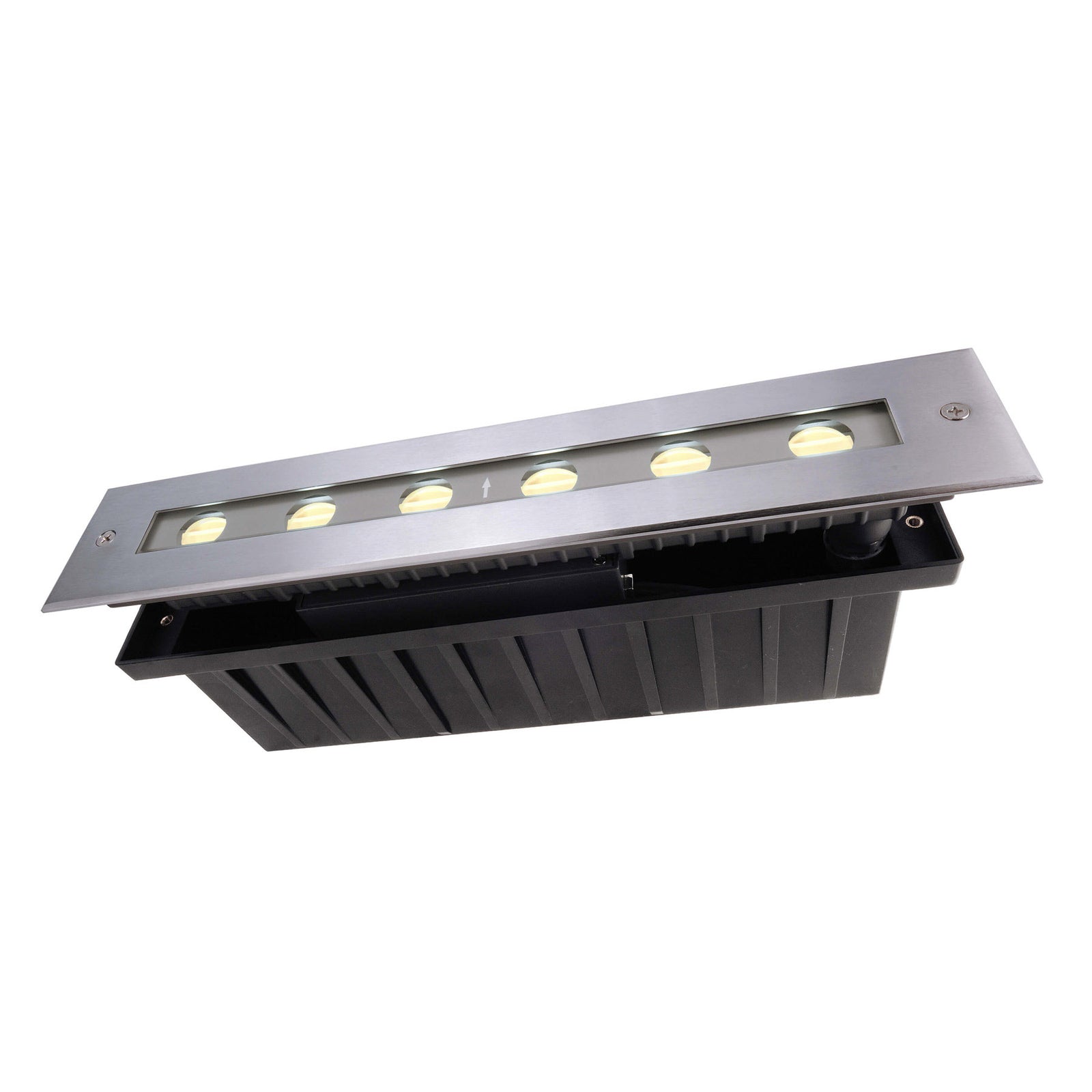 LED bakkespot Jeremia rustfritt stål 32,8 cm bakside
