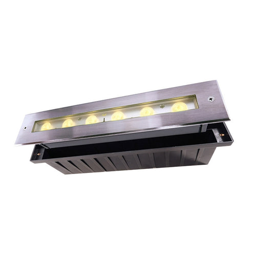 LED bakkespot Jeremia rustfritt stål 32,8 cm forfra