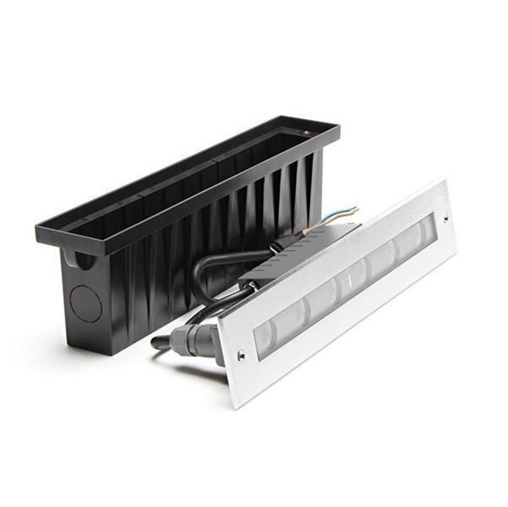 LED bakkespot Jeremia rustfritt stål 32,8 cm med tilkoblingskabel