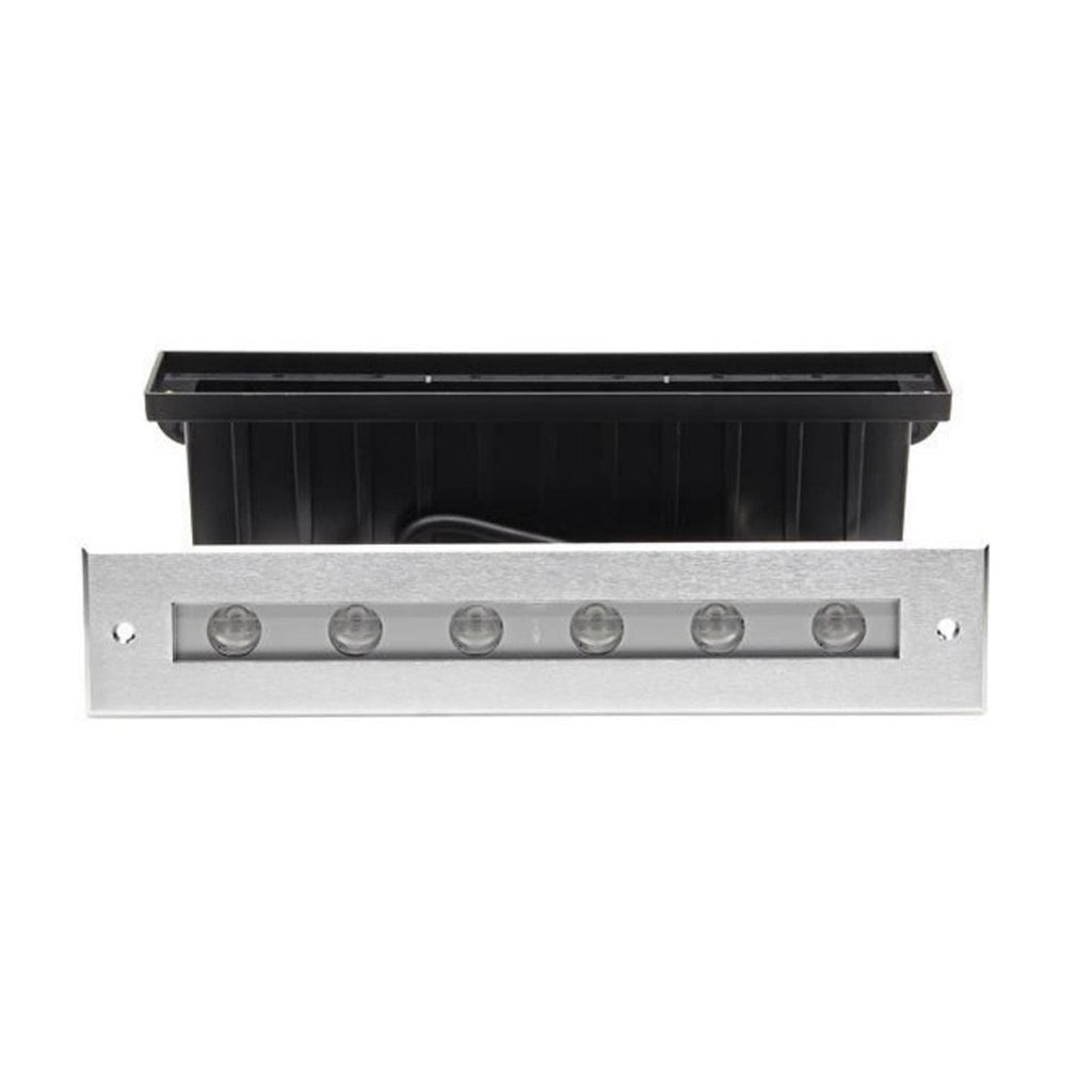 LED bakkespot Jeremia rustfritt stål 32,8 cm i uterom