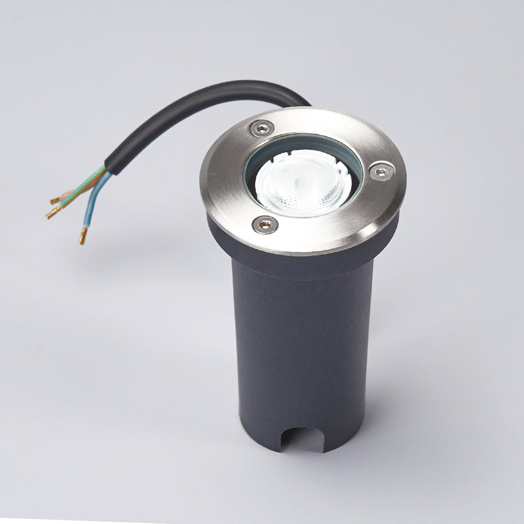 LED bakkespot Kenan rustfritt stål Ø7 cm IP67 detalj