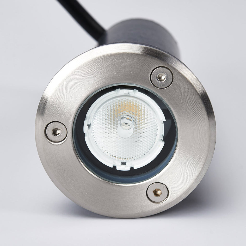 LED bakkespot Kenan rustfritt stål Ø7 cm IP67 montert