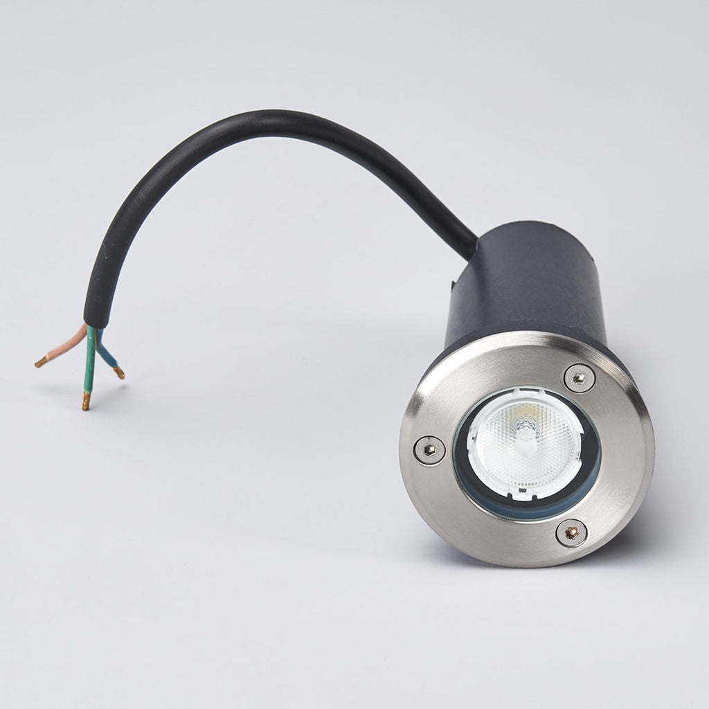LED bakkespot Kenan rustfritt stål Ø7 cm IP67 nærbilde