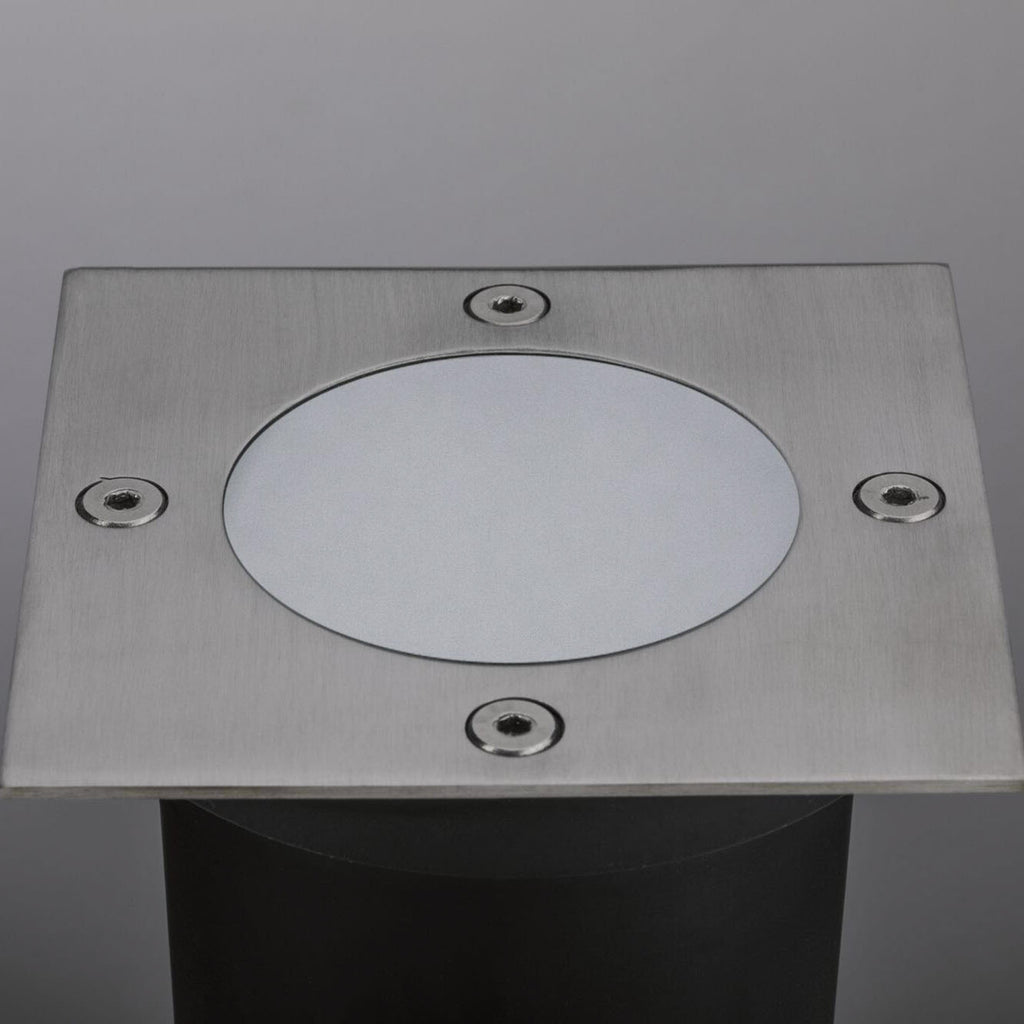 LED bakkespot kvadratisk rustfritt stål 10x10 cm dimbar IP65 - Paulmann