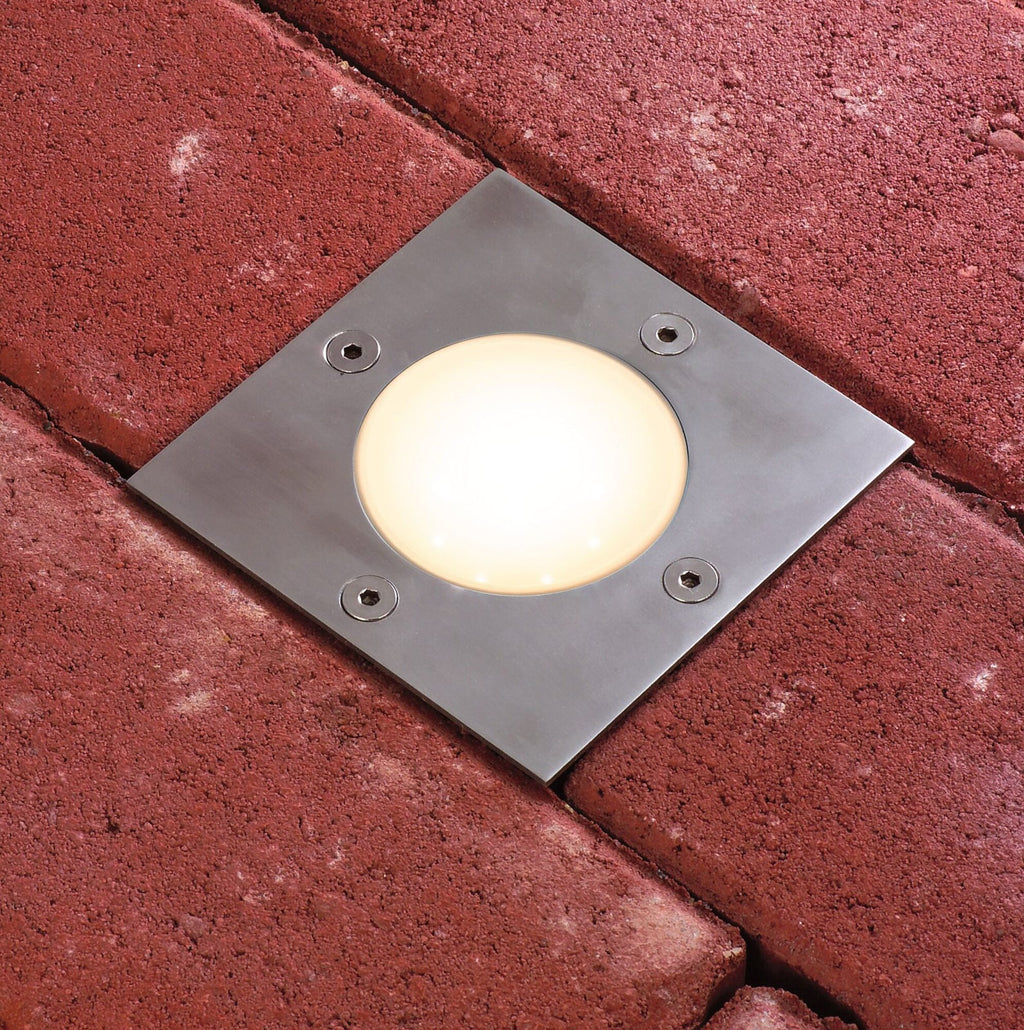 LED bakkespot kvadratisk rustfritt stål 10x10 cm dimbar IP65 - Paulmann