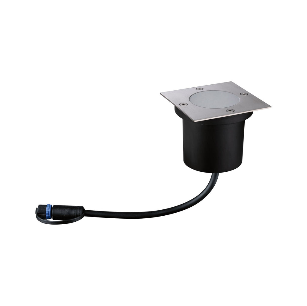 LED bakkespot kvadratisk rustfritt stål 10x10 cm dimbar IP65 - Paulmann