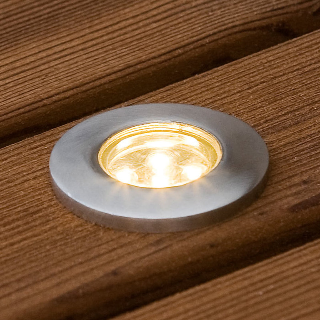 LED bakkespot mini 6-pakning rustfritt stål IP44 - Konstsmide forfra