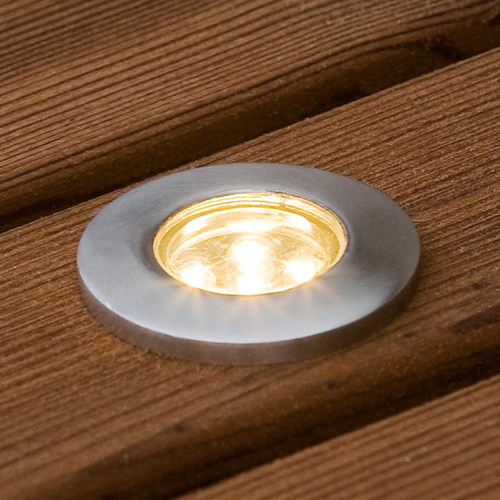 LED bakkespot Mini flat utvidelsessett 3-pk rustfritt stål forfra