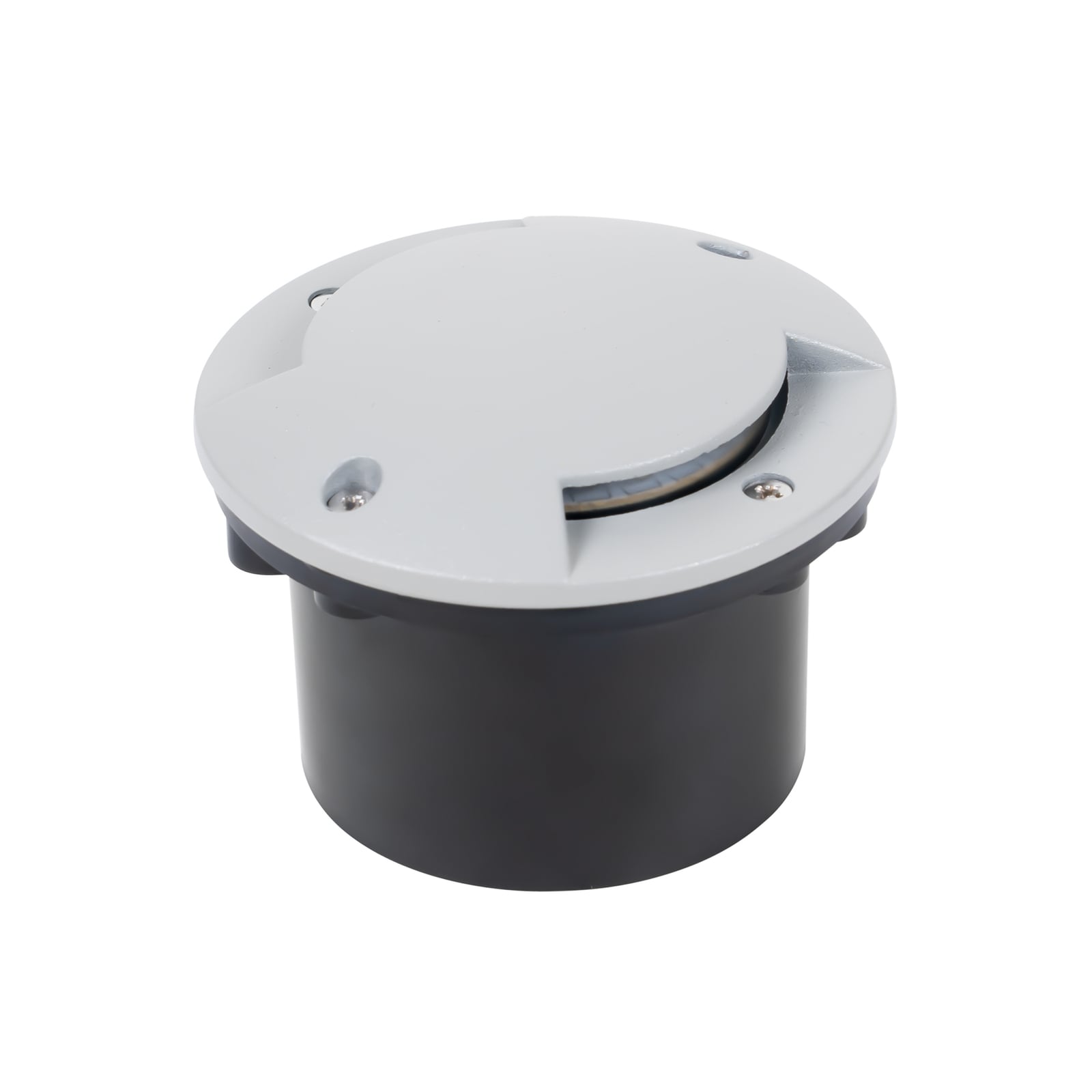 LED bakkespot Nandita sølv Ø10 cm IP65 detalj av lampe
