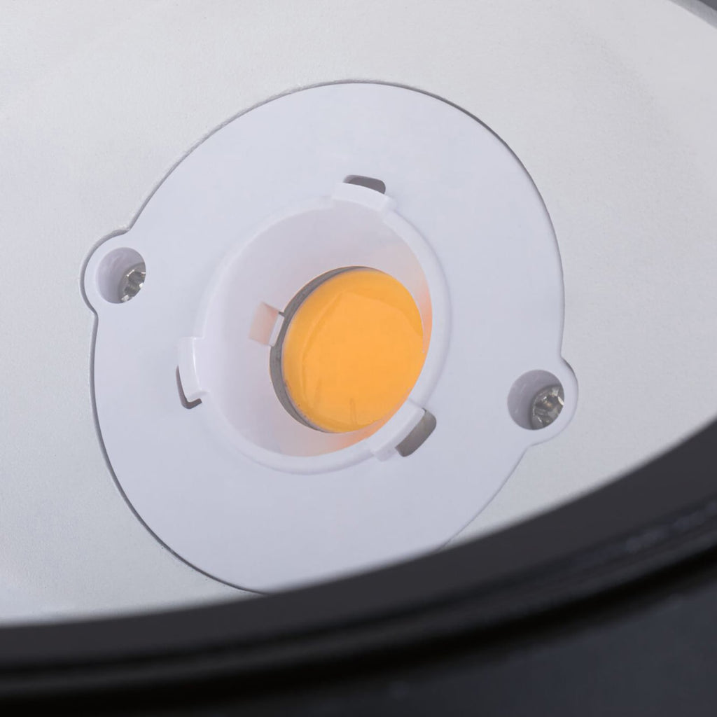 LED bakkespot Ocos dimbar antrasitt nærbilde av glass