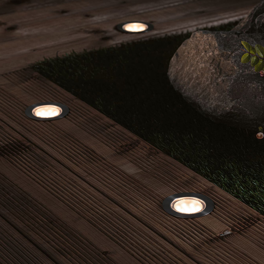 LED bakkespot Plug & Shine Floor Eco 3-pk dimbar IP65 nærbilde