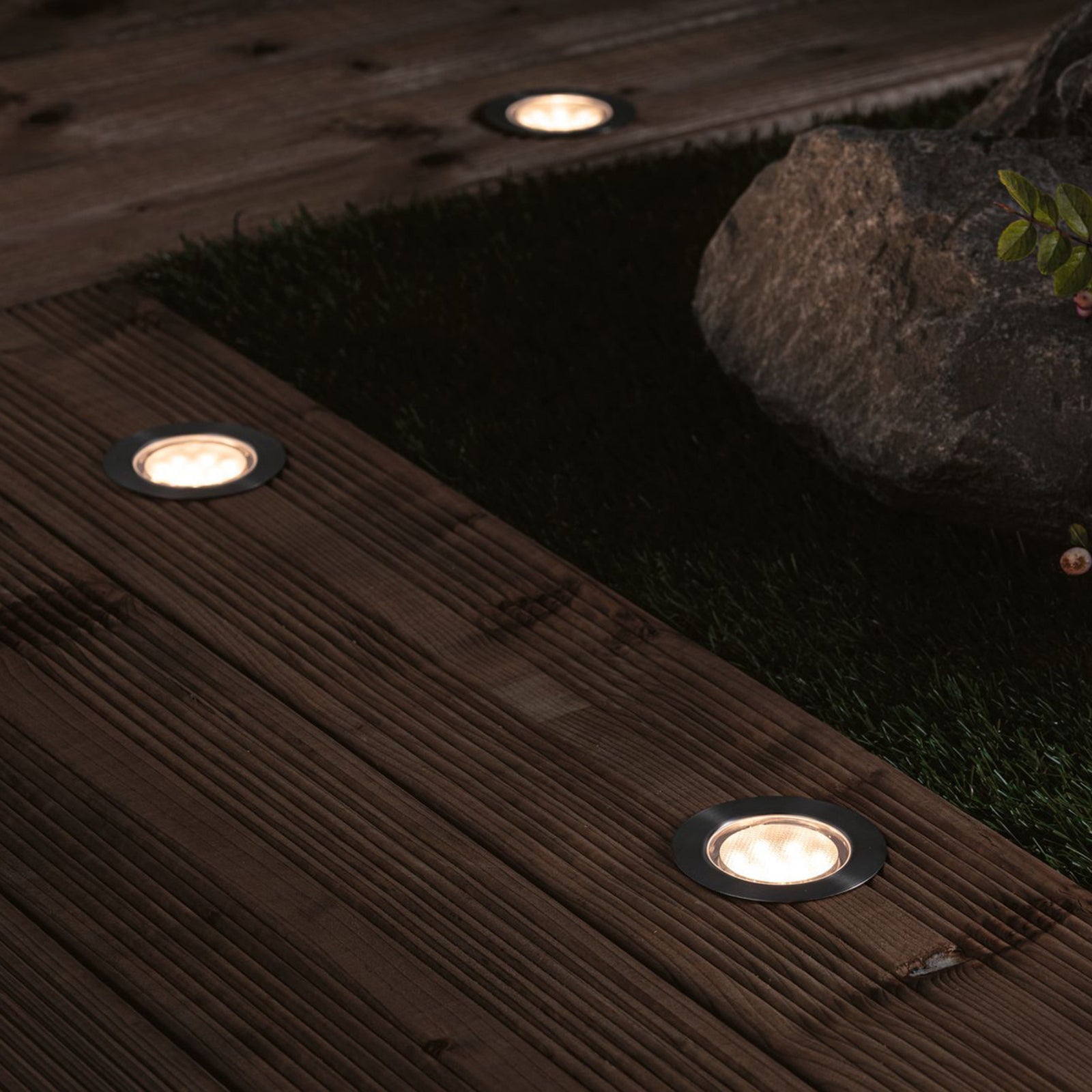 LED bakkespot Plug & Shine Floor Eco 3-pk dimbar IP65 nærbilde