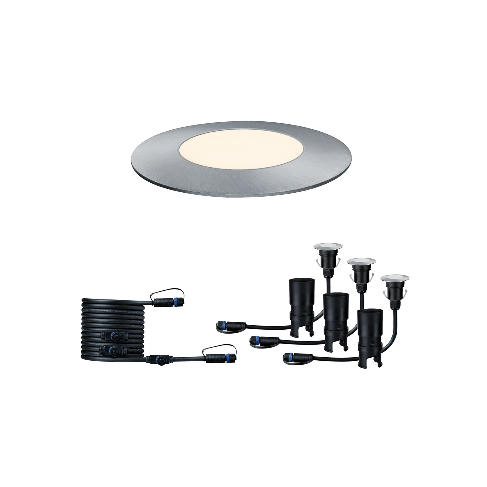 LED bakkespot Plug & Shine Floor Mini 3-pk dimbar IP65 forfra