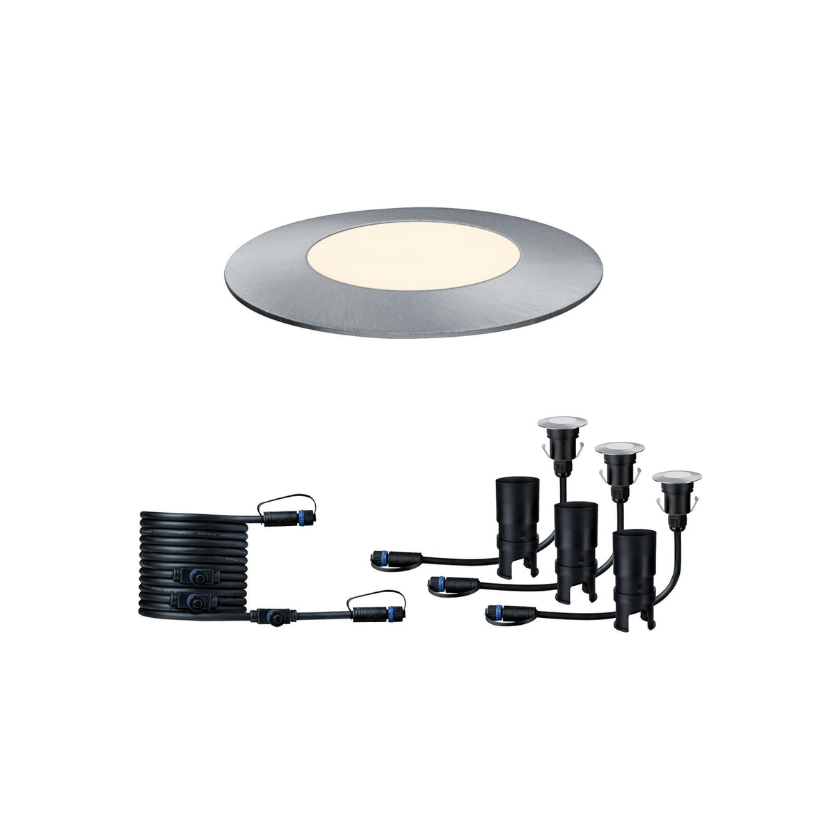 LED bakkespot Plug & Shine Floor Mini 3-pk dimbar IP65 forfra