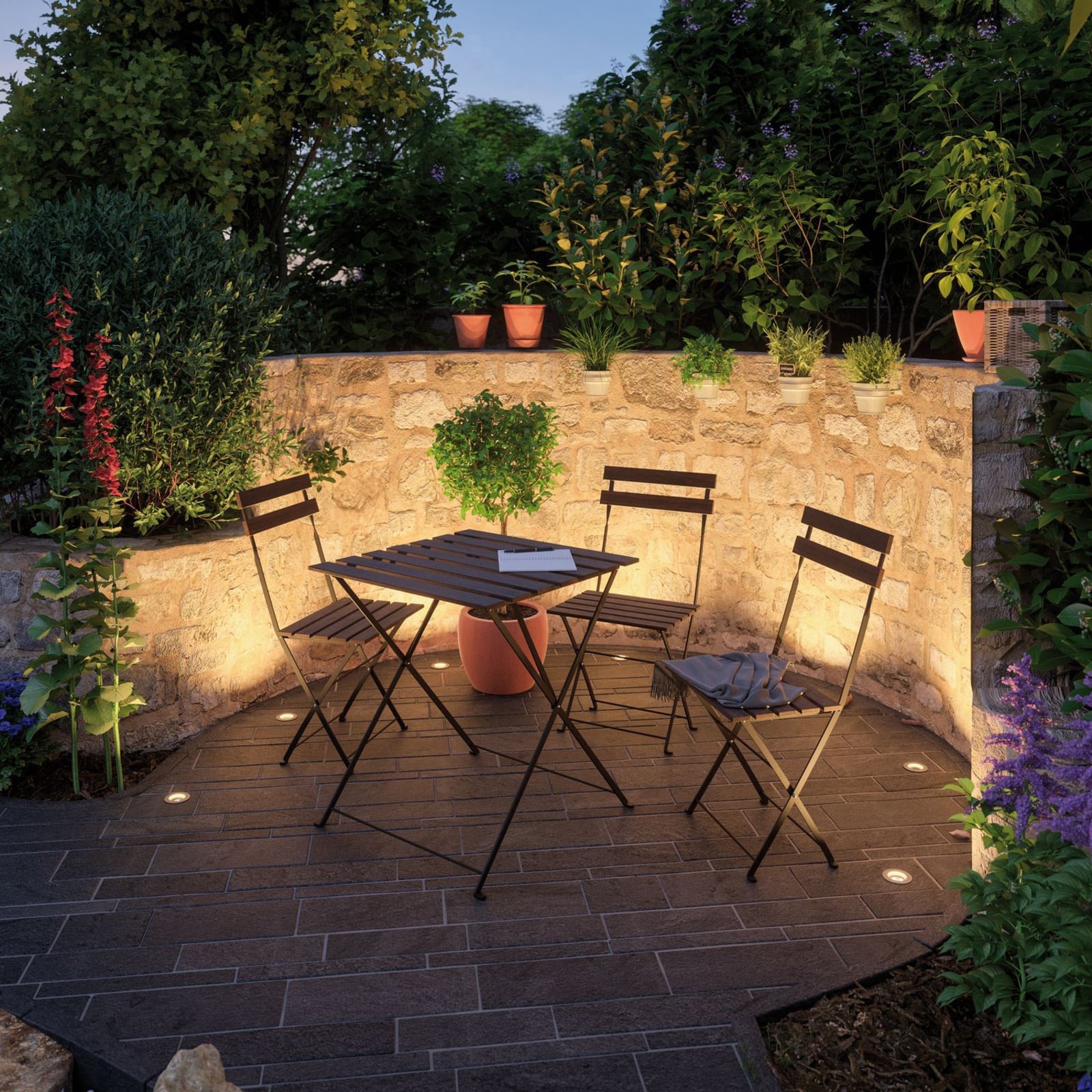 LED bakkespot Plug & Shine Floor Mini 3-pk dimbar IP65 detalj