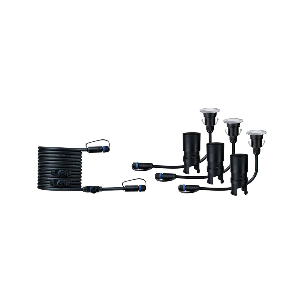 LED bakkespot Plug & Shine Floor Mini 3-pk dimbar IP65 med kabel