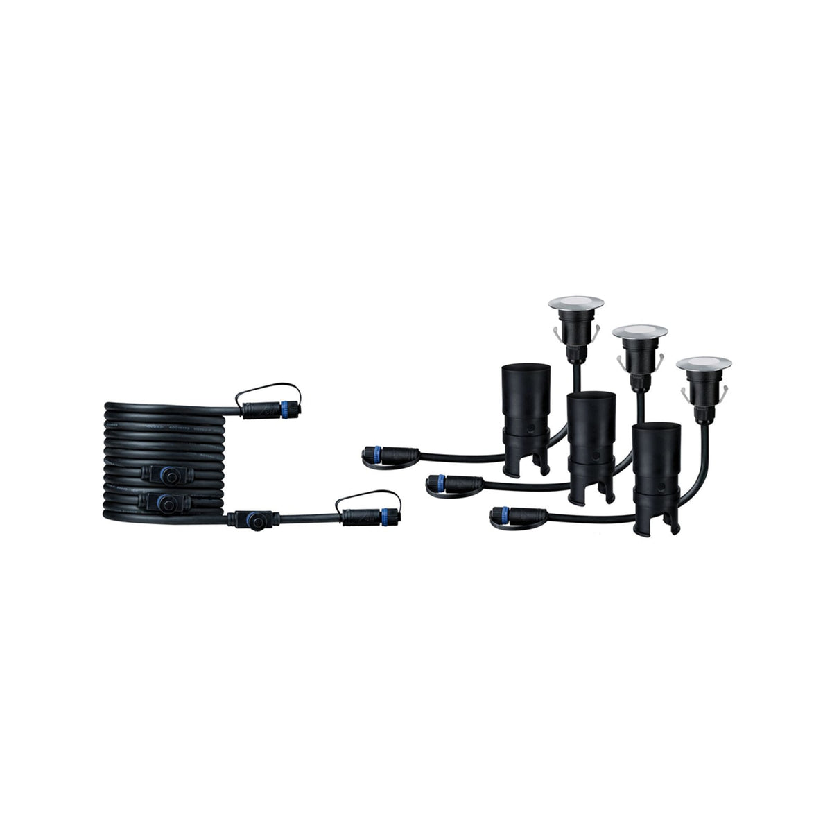 LED bakkespot Plug & Shine Floor Mini 3-pk dimbar IP65 med kabel